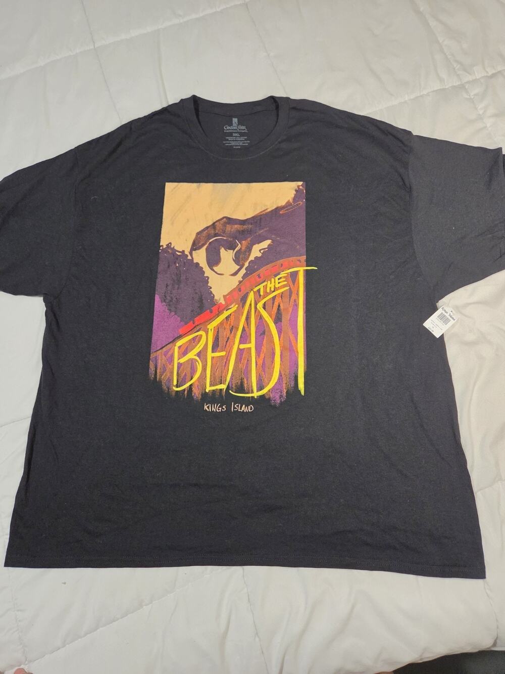 Cedar Fair Roller Coaster Kings Island The Beast 3XL T-Shirt Mens New Vtg Y2K